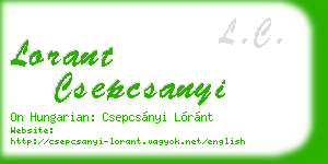 lorant csepcsanyi business card